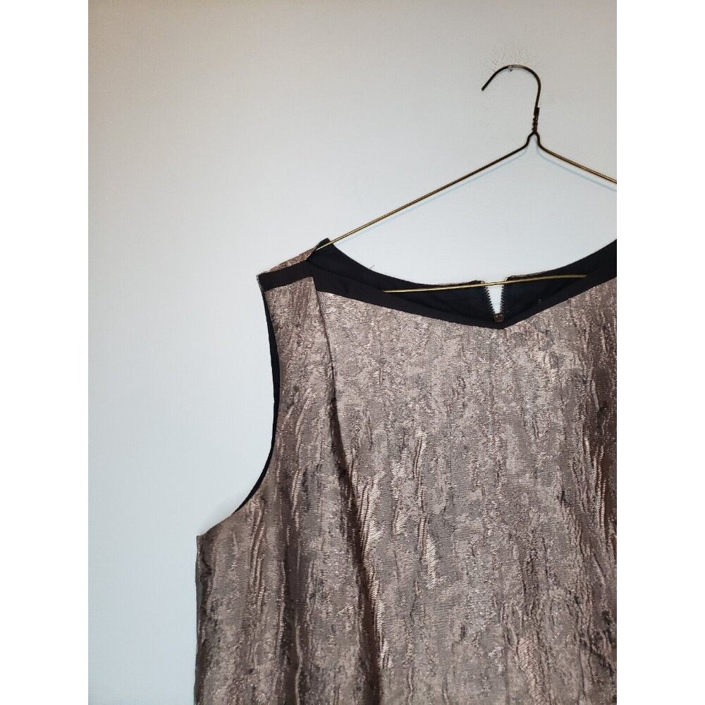 Antonio Melani Womens Sz 10 Dress Sleeveless Gold Shimmer Back Zip Pencil Style - Picture 4 of 6